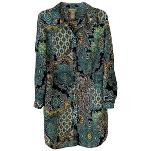 Miss Tina by Tina Knowles | M (8-10) | Multicolor Pattern Button Down Dress